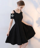 Modest A Line Style Short Homecoming Dress Little Black Dress Y0288