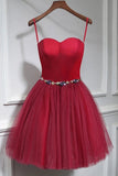 Strapless Short Lace Up Tulle Homecoming Dress Event Dress Y0291