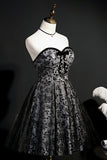New Arrival Strapless Black Lace Vintage Short Homecoming Dresses Y0303