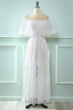 Elegant Off The Shoulder Ivory Lace Beach Wedding Dresses Y0306