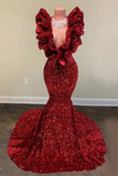 Gorgeous Deep V-Neck Long Mermaid Prom Dresses Modest Party Dresses Y0313