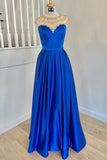 Pretty Royal Blue A Line Floor Length Long Prom Dress Women Dress Y0332