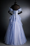Pretty Off The Shoulder Lace Up Long Glitter Prom Dresses Party Dresses Y0326