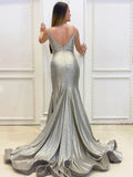 Backless Spaghetti Straps Long Mermaid Prom Dresses Graduation Dresses Y0334
