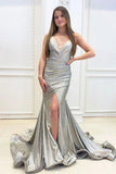 Backless Spaghetti Straps Long Mermaid Prom Dresses Graduation Dresses Y0334