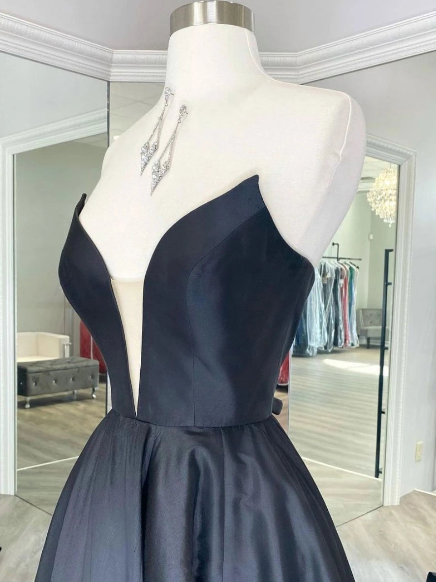 Formal Strapless Black Zipper Back Long Prom Dresses Women Dresses Y0337