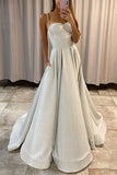 Glitter Spaghetti Straps Sweetheart Long Prom Dresses With Pockets