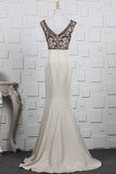 Stunning Memraid Beading Zipper Back Long Prom Dress Y0364