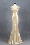 Glitter V-Neck Zipper Back Red Sequin Long Prom Dresses Y0370