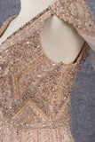 Stunning V-Neck Floor Length Lace Up Back Beading Long Prom Dress Y0371