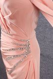 Elegant V-Neck Zipper Back Long Sleeves Beading Long Prom Dresses Y0372
