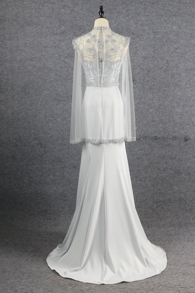 Gorgeous Mermaid Beading Zipper Back Long Prom Dresses Y0377