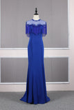 Pretty Beading Royal Blue Long Prom Dresses Women Dresses Y0379