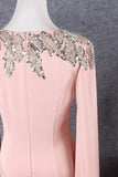 Long Sleeves   Scoop Neckline Beading Long Prom Dresses Y0383