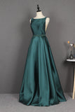 Formal Elegant Satin Backless Beading Long Prom Dresses Y0384