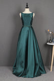 Formal Elegant Satin Backless Beading Long Prom Dresses Y0384