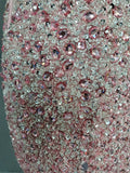 Stunning Front Split Backless Pink Beading Long Evening Prom Dress Y0386