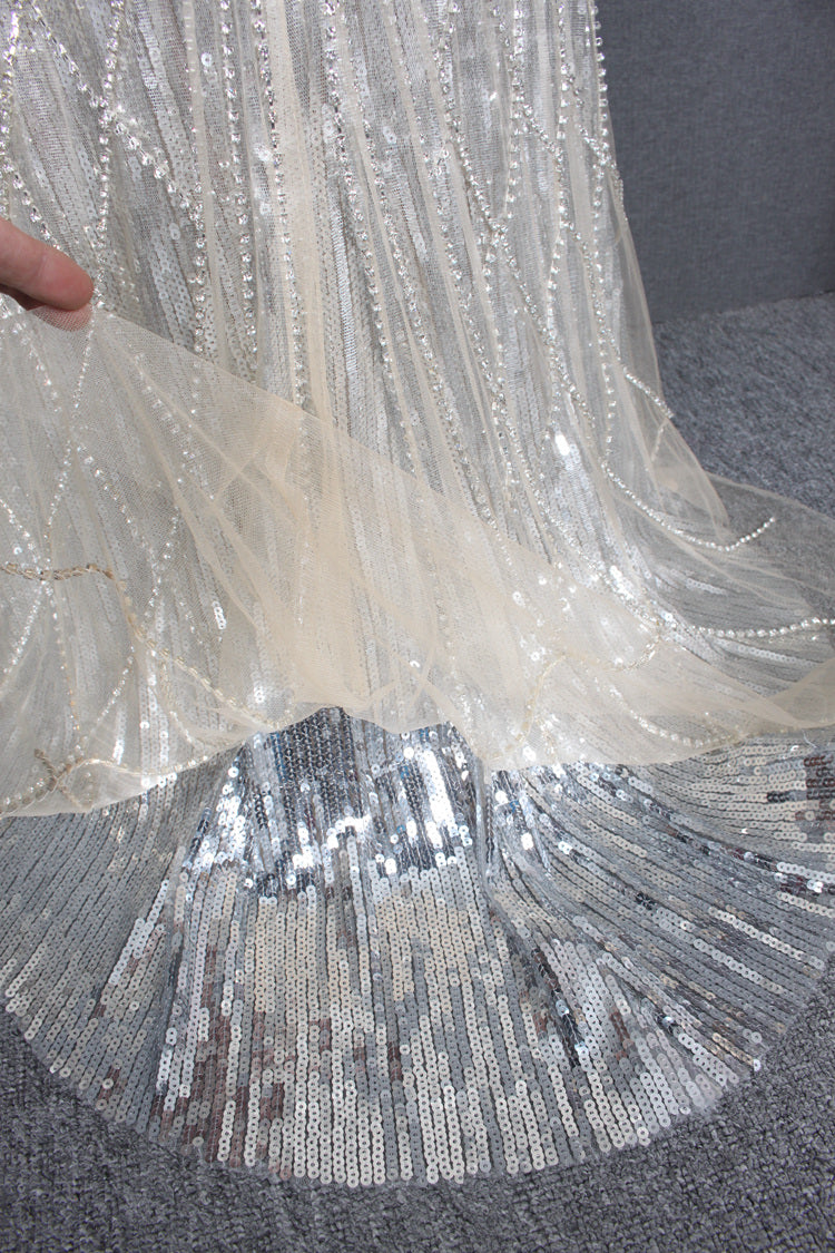 Pretty Halter Open Back Sheath Sequin Beading Long Prom Dresses Y0388