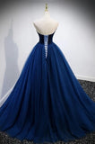 Charming Strapless Lace Up Back Long Tulle Prom Dresses Y0427