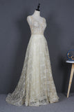 V-Neck Lace Long Prom Dresses Pretty Party Dresses Y0431