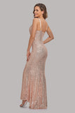 Glitter Spaghetti Straps Mermaid Long Prom Dresses YTW00031