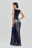 Sequin Shiny Mermaid Long Zipper Back Prom Dress Party Dress YTW0030