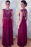 Elegant A Line Long Appliqued Mother Of The Bride Dresses Floor Length Evening Dress