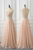 A Line Sleeveless Prom Dress with Rhinestone, Cheap Chiffon Long Prom Dress N1595