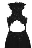 Black and Purple Sleeveless Lace Appliqued Ombre Prom Dress