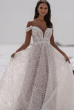 Charming Off the Shoulder Lace Wedding Dresses N060