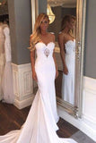 Mermaid Sexy Sheer Neck Wedding Dresses with Lace Unique Ivory Bridal Dresses N936