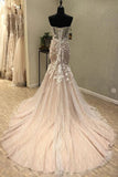 Gorgeous Sweetheart Mermaid Lace Appliqued Wedding Dresses Strapless Bridal Dresses N2532