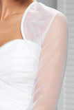 Sheer Organza Long Sleeve Weeding Bolero Shrug Wedding Jacket JK005