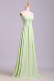 Sweetheart Chiffon Pleated Sleeveless Bridesmaid Dresses N1205