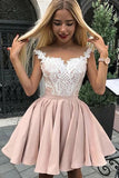 A-Line Ruches Short Homecoming Dresses With Lace Appliques Hot Selling Prom Gown N2153