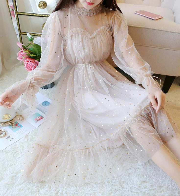Sparkly Long Sleeves Tulle Homecoming Dress N2003