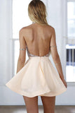 Halter Sparkly Sequin Open Back Homecoming Dresses