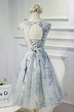 Cute A Line Sleeveless Appliqued Homecoming Dresses