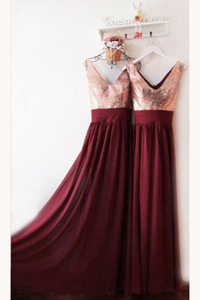 Burgundy and rose gold ombre dress clearance
