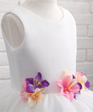 A Line Flower Girl Dress with Applique Unique Sleeveless Flower Girl Dress with Flower F058