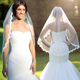 Lace Edge 90cm Bridal New Veil 1 Tier Wedding Veil+Comb V009
