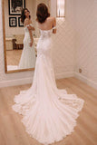 Sexy Off Shoulder Appliqued Beach Wedding Dresses with Court Train Ivory Bridal Dresses N991
