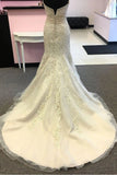 Elegant Sweetheart Mermaid Beach Wedding Dresses with Beading Lace Appliqued Bridal Dresses N2397