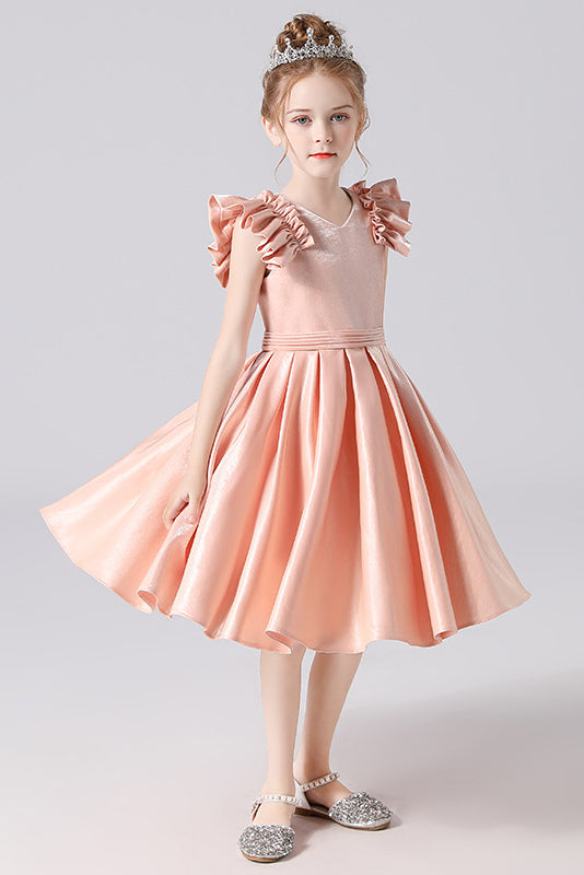 A Line Cute Sleeveless Princess Knee Length Flower Girl Dress