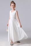 A Line Sleeveless Flower Girl Dresses With Pleats
