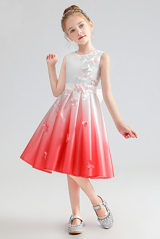 Cute Sleeveless Flower Girl Dresses With Bow Belt