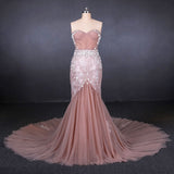 Gorgeous Sweetheart Mermaid Tulle Prom Dresses Long Evening Dresses N2343