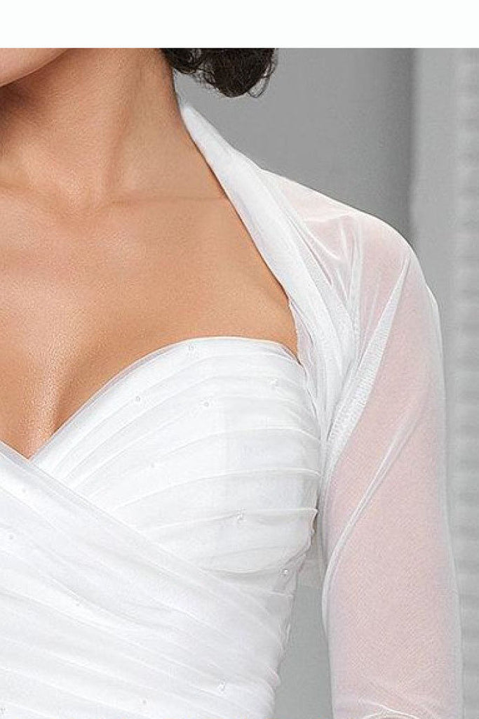 White Long Sleeve Weeding Bolero Jacket  New Style Bridal Jacket JK012