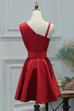 A Line Red Sleeveless Short Homecoming Dresses