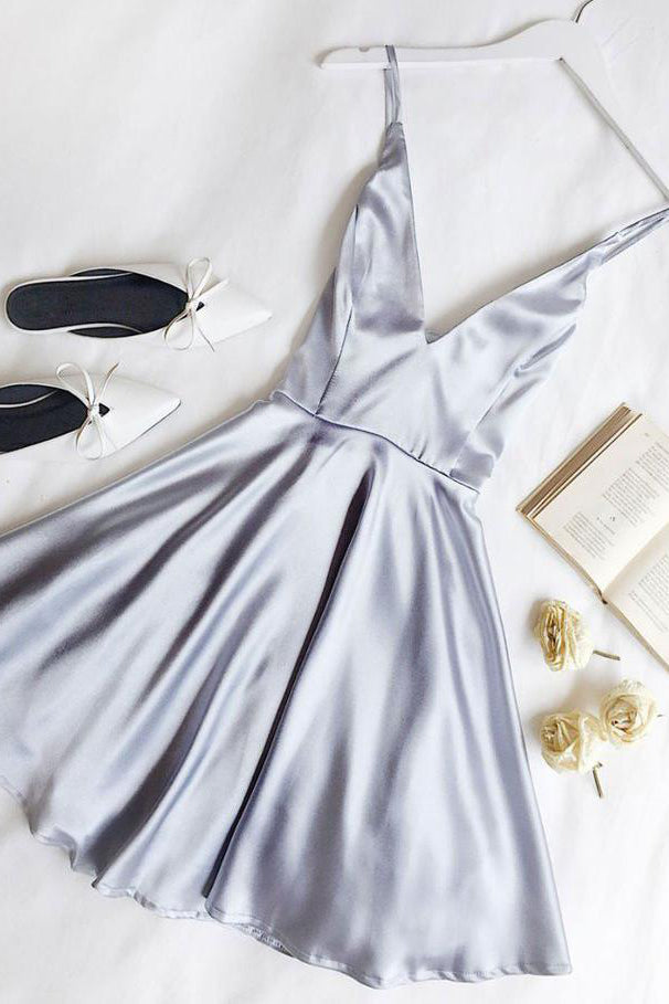 Spaghetti Straps Lavender Short Homecoming Dresses